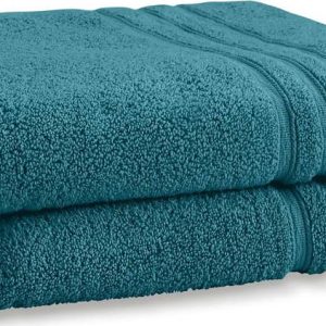 Zelenomodré froté bavlněné osušky v sadě 2 ks 90x140 cm Zero Twist – Catherine Lansfield