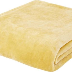 Žlutá deka z mikroplyše 130x170 cm Raschel Velvet – Catherine Lansfield