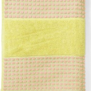 Žlutá/růžová froté osuška z Bio bavlny 70x140 cm Check – JUNA