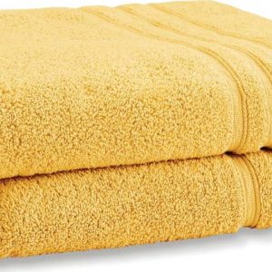 Žluté froté bavlněné osušky v sadě 2 ks 90x140 cm Zero Twist – Catherine Lansfield