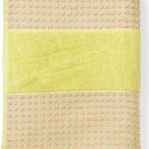 Žlutý/růžový froté ručník z Bio bavlny 50x100 cm Check – JUNA