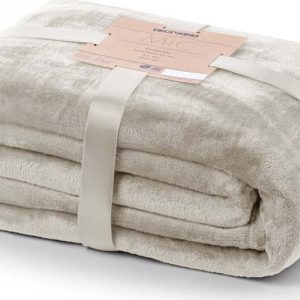 Béžový přehoz z mikroplyše 200x220 cm Mic – Restilo