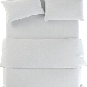 Bílé lněné povlečení na jednolůžko 135x200 cm Blanco – Native Natural