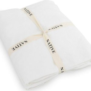 Bílé lněné povlečení na dvoulůžko 200x200 cm Blanco – Native Natural