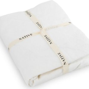 Bílé lněné povlečení na jednolůžko 135x200 cm Blanco – Native Natural