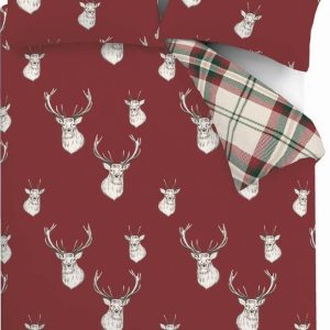 Červené povlečení Catherine Lansfield Munro Stag