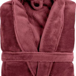 Červený plyšový župan Tiseco Home Studio Cozy