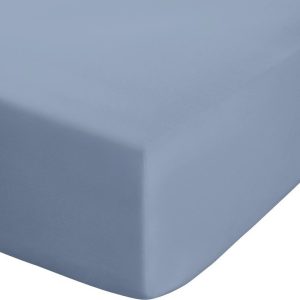 Modré napínací perkálové prostěradlo 150x200 cm Easy Iron Percale – Catherine Lansfield