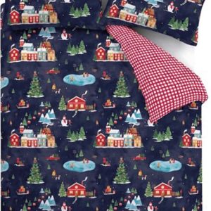 Modré povlečení na dvoulůžko 200x200 cm Ski Village – Catherine Lansfield