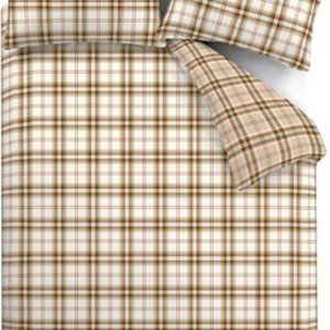 Oranžové/světle hnědé povlečení na dvoulůžko/prodloužené 230x220 cm Kelso Check – Catherine Lansfield