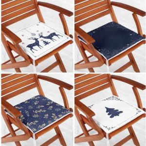 Podsedáky v sadě 4 ks s vánočním motivem 40x40 cm Blue Christmas – Mila Home