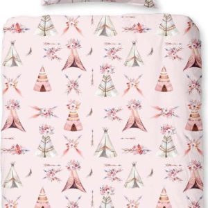 Růžové bavlněné dětské povlečení do postýlky 120x150 cm Boho – Good Morning