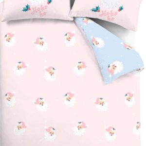 Růžové povlečení na dvoulůžko 200x200 cm Vintage Christmas Santa – Catherine Lansfield