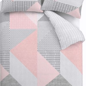 Růžové povlečení na jednolůžko 135x200 cm Larsson Geo – Catherine Lansfield