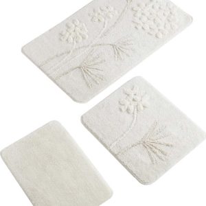Sada 3 bílých předložek do koupelny Foutastic Orkide