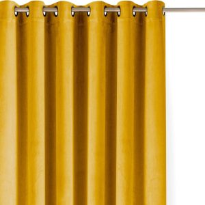 Sametový dimout závěs v hořčicové barvě 200x175 cm Velto – Filumi