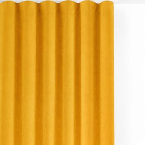 Sametový dimout závěs v hořčicové barvě 140x225 cm Velto – Filumi