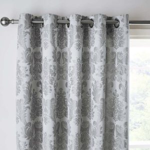 Šedé damaškové závěsy v sadě 2 ks 168x183 cm Damask Jacquard – Catherine Lansfield