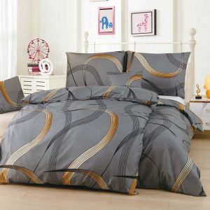 Šedé mikrosaténové povlečení na jednolůžko 140x200 cm v sadě 6 ks Charlie – My House