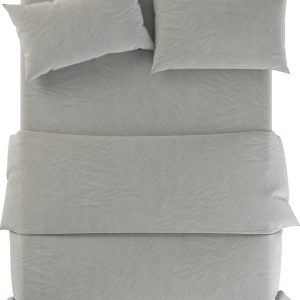 Šedozelené lněné povlečení na dvoulůžko 200x200 cm Stone – Native Natural