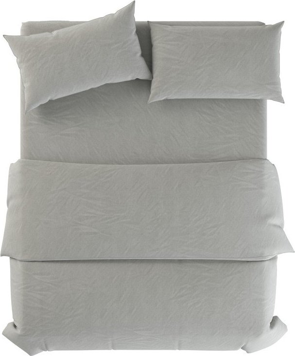 Šedozelené lněné povlečení na jednolůžko 135x200 cm Stone – Native Natural