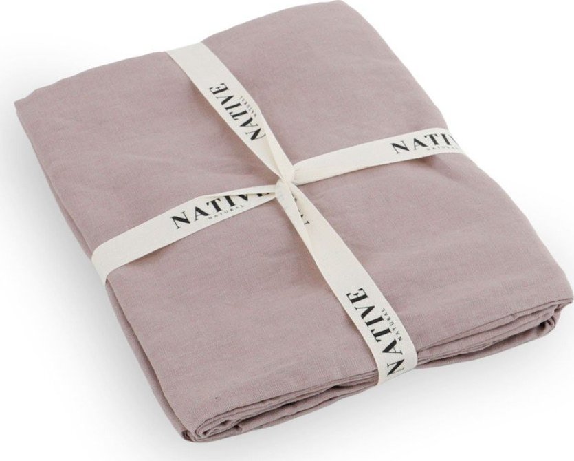 Starorůžové lněné povlečení na dvoulůžko 200x200 cm Blush – Native Natural