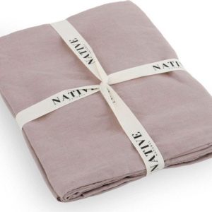 Starorůžové lněné povlečení na jednolůžko 135x200 cm Blush – Native Natural