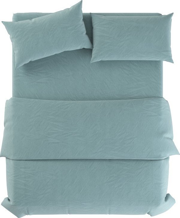 Světle modré lněné povlečení na dvoulůžko 200x200 cm Aqua – Native Natural