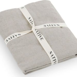 Světle šedé/taupe lněné povlečení na jednolůžko 135x200 cm Natural – Native Natural