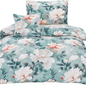 Tyrkysové 3dílné povlečení na jednolůžko z mikrosaténu 140x200 cm Selma – My House