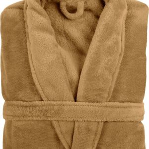 Župan z mikroplyše v hořčicové barvě velikost S/M Cozy – Tiseco Home Studio
