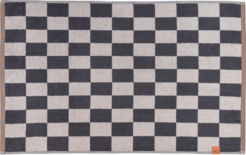 Antracitová/béžová koupelnová předložka do sprchy z bio bavlny 50x80 cm Retro – Mette Ditmer Denmark