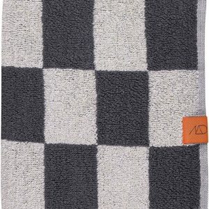 Antracitový/béžový froté ručník z bio bavlny 50x90 cm Retro – Mette Ditmer Denmark