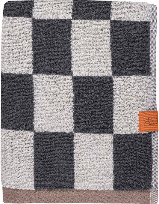 Antracitový/béžový froté ručník z bio bavlny 50x90 cm Retro – Mette Ditmer Denmark