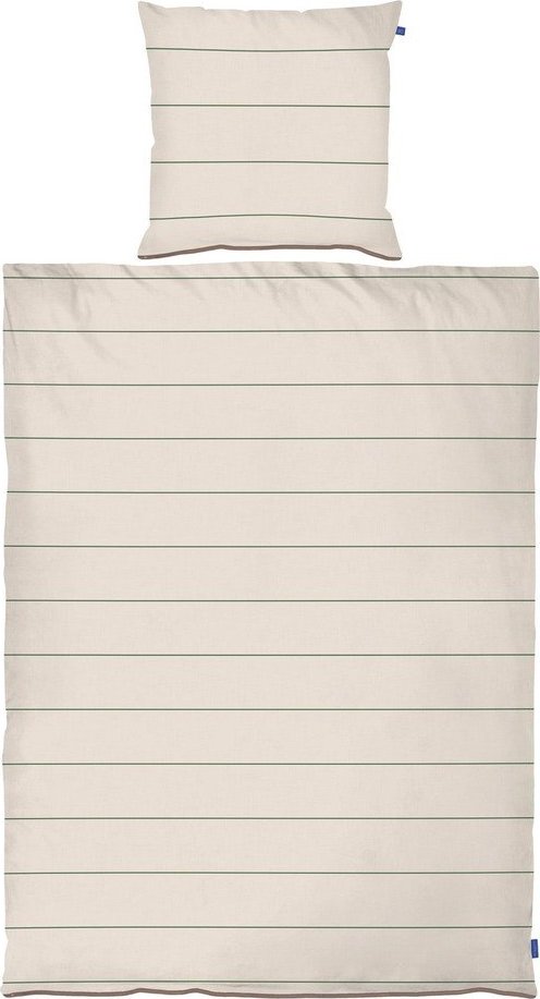 Béžové povlečení na jednolůžko z bavlněného saténu 140x200 cm Align – Mette Ditmer Denmark