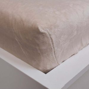 Krémové napínací prostěradlo z mikroflanelu 180x200 cm Basic – Jerry Fabrics