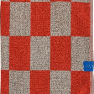 Oranžová/béžová froté osuška z bio bavlny 70x133 cm Retro – Mette Ditmer Denmark