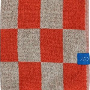 Oranžový/béžový froté ručník z bio bavlny 50x90 cm Retro – Mette Ditmer Denmark