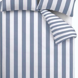 Bílo-modré povlečení na dvoulůžko 200x200 cm Cove Stripe – Catherine Lansfield