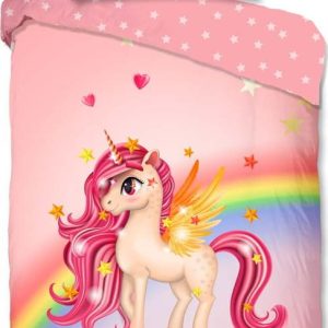 Růžové bavlněné dětské povlečení na jednolůžko 140x200 cm Little – Good Morning