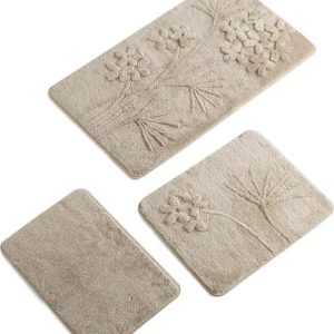 Sada 3 béžových koupelnových předložek Foutastic Orkide