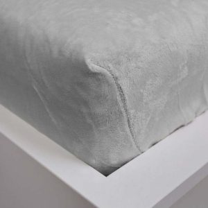 Šedé napínací prostěradlo z mikroflanelu 180x200 cm – Jerry Fabrics