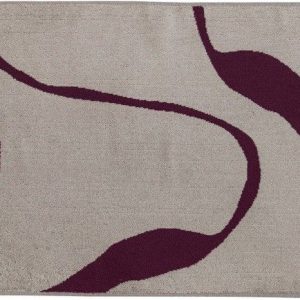 Vínová/šedobéžová koupelnová předložka do sprchy z bio bavlny 50x80 cm Nova Arte – Mette Ditmer Denmark