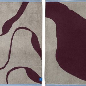 Vínové/šedobéžové froté ručníky v sadě 2 ks z bio bavlny 40x55 cm Nova Arte – Mette Ditmer Denmark