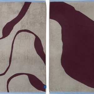 Vínové/šedobéžové froté ručníky v sadě 2 ks z bio bavlny 50x90 cm Nova Arte – Mette Ditmer Denmark