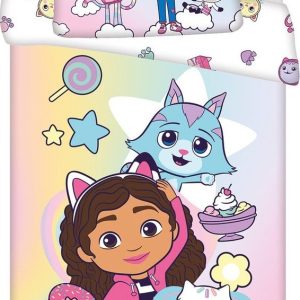 Bavlněné dětské povlečení do postýlky 100x135 cm Gabby's Dollhouse "Sugar Dream" – Jerry Fabrics