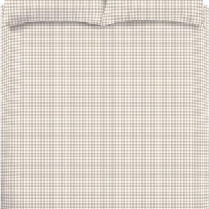 Béžové povlečení na jednolůžko 135x200 cm Bamford Gingham Check – Catherine Lansfield