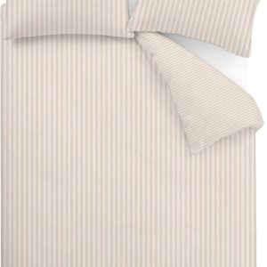 Béžové povlečení na jednolůžko 135x200 cm Epping Textured Stripe – Catherine Lansfield