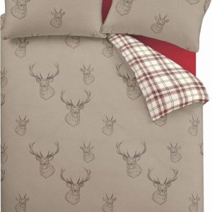 Béžové 3dílné povlečení na dvoulůžko/prodloužené 230x220 cm Stag – Catherine Lansfield