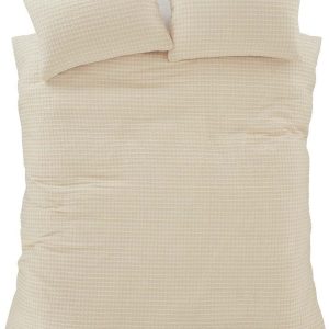 Béžové prodloužené povlečení na dvoulůžko 230x220 cm Muscat Waffle – Pineapple Elephant